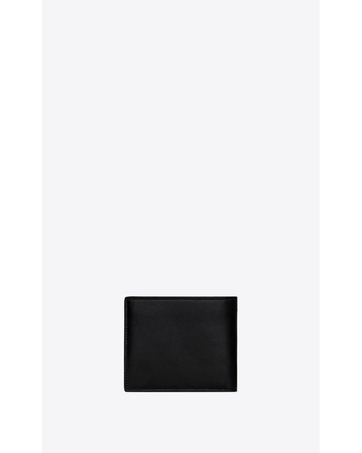 Saint Laurent Black Tiny Monogram East/West Wallet for men