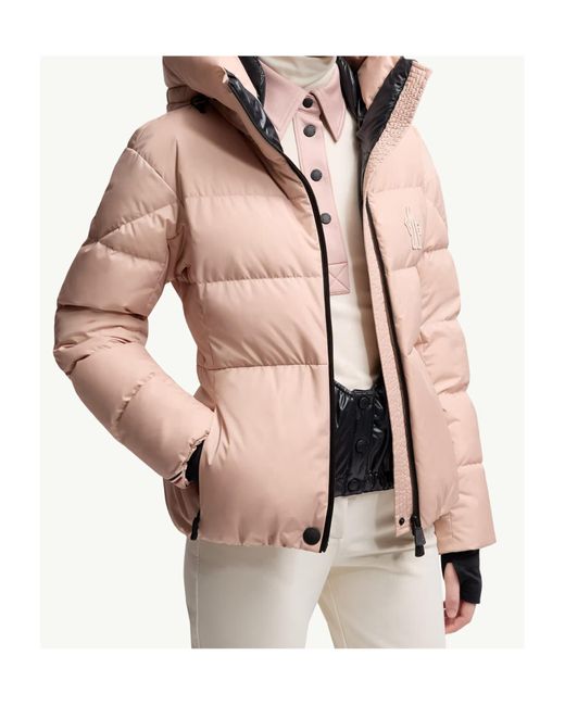 Moncler Pink Grenoble Buckled Waist Padded Jacket