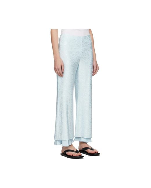 Jil Sander Blue Flower Jacquard Trousers