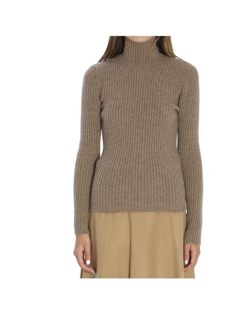 Max Mara Brown Aral High-Neck Jumper