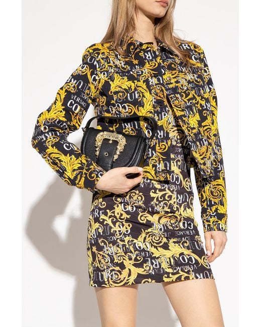 Versace Jeans Black Buckle Shoulder Bag