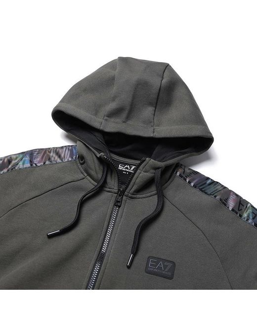 EA7 Gray Logo And Hat Casual Jacket for men
