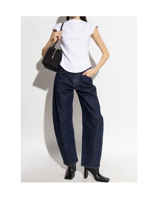 Alaïa Blue Alaa Low Round Denim Pants