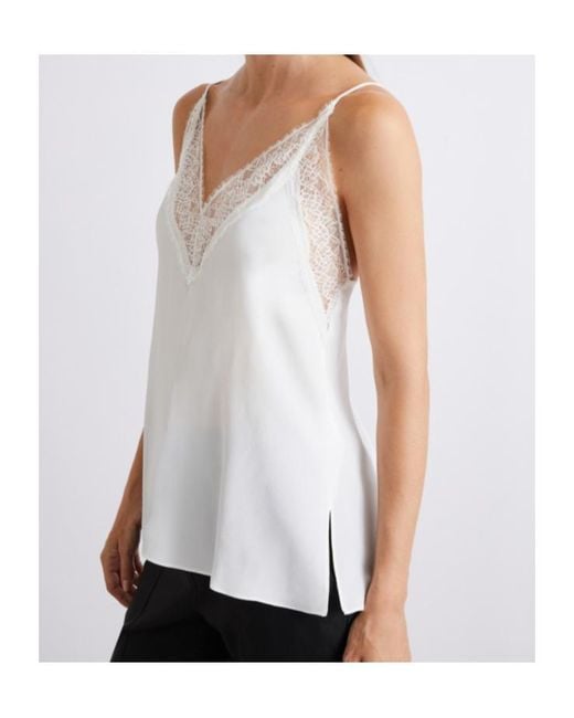 Marella White Silk-Blend Slip Top