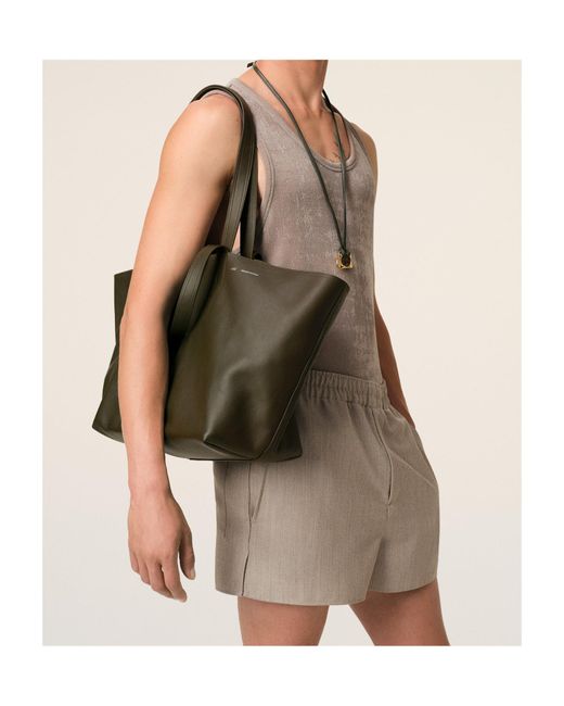 AMI Brown Ami Midi Tote Bag