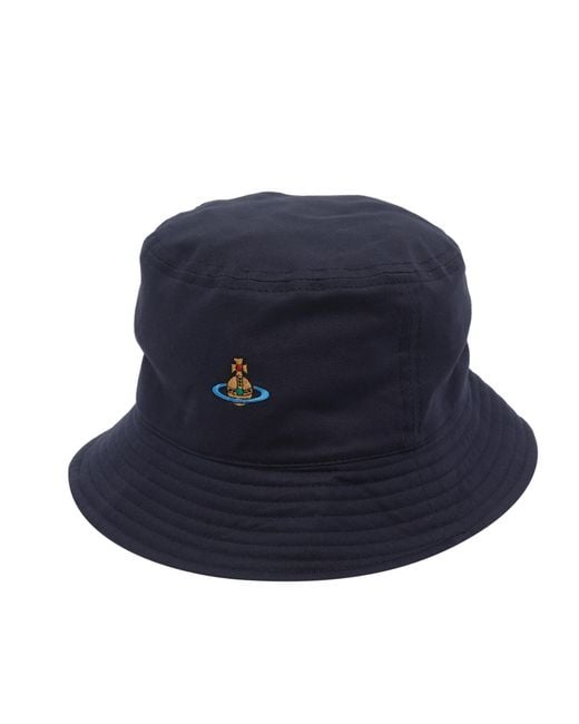 Vivienne Westwood Black Logo Embroidered Hat for men