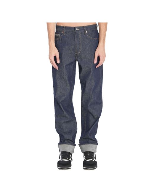 Gucci Blue Logo Patch Denim Trousers for men