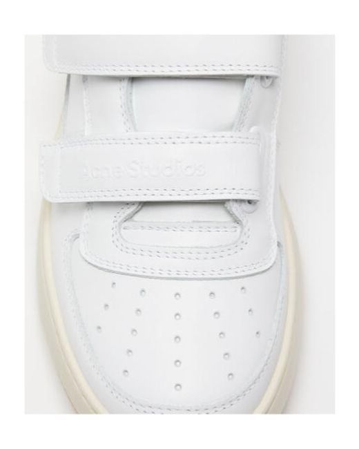 Acne White Velcro Strap Sneakers