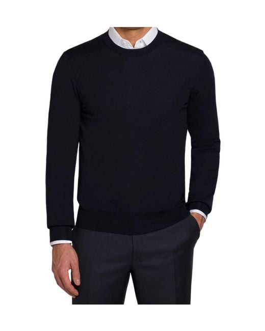 Brioni Blue Crew Neck Sweater for men