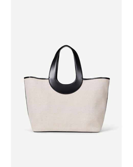 Samsøe & Samsøe Natural Saberta Logo-Embossed Canvas Tote Bag