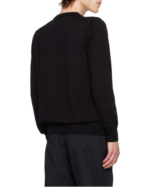 Stone Island Black Compass Patch Crewneck Jumper for men