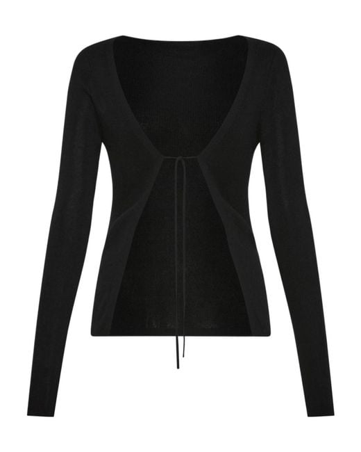 St. Agni Black Ribbed Double-Face Sweater