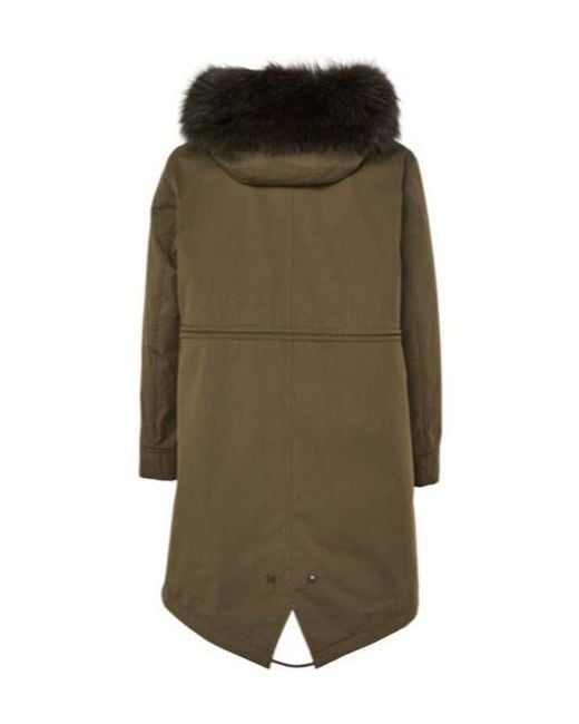 Yves Salomon Green Long-Sleeved Down Jacket