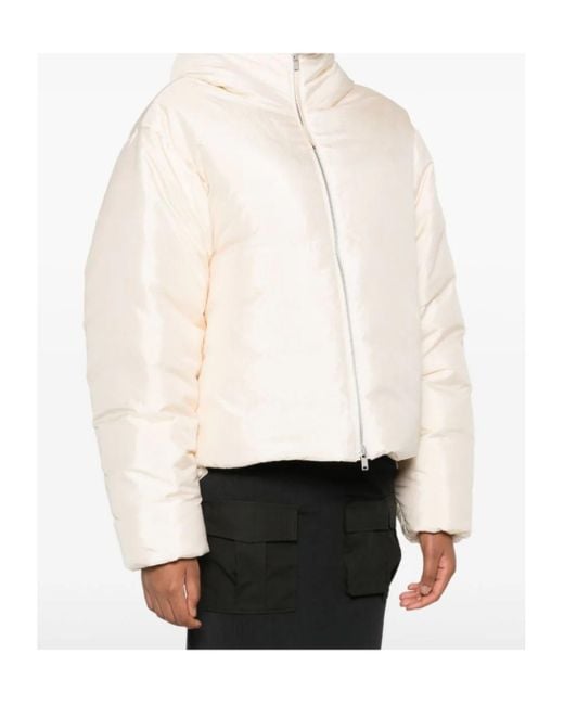 Jil Sander Natural High Neck Puffer Down Jacket