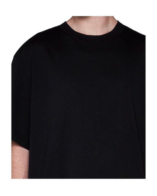 Studio Nicholson Black Lay Logo Detailed Crewneck T-Shirt for men