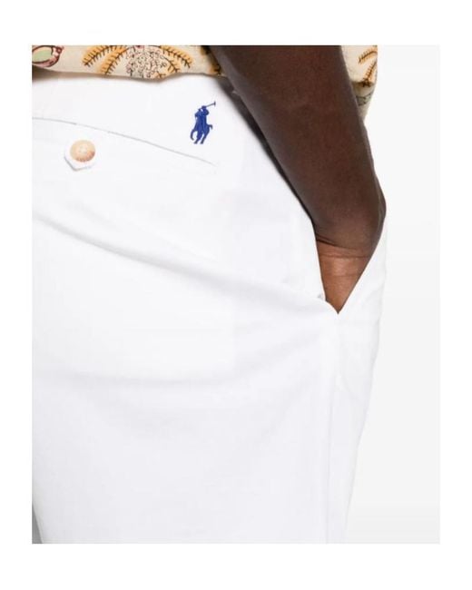 Polo Ralph Lauren White Straight Fit Chino Shorts for men