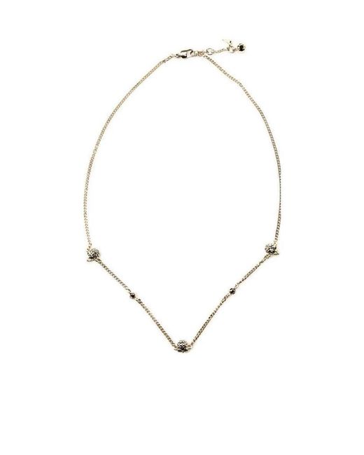 McQueen White Triple Skull Necklace