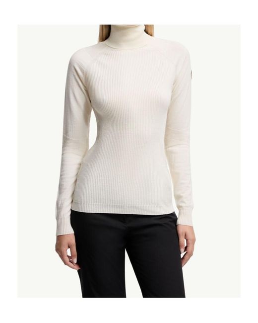 Moncler White Grenoble Roll-Neck Knitted Jumper