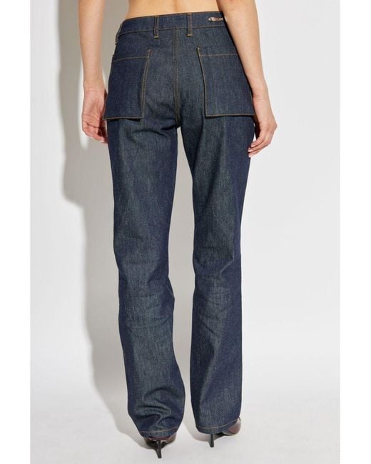 Helmut Lang Blue Utility Mid-Rise Jeans