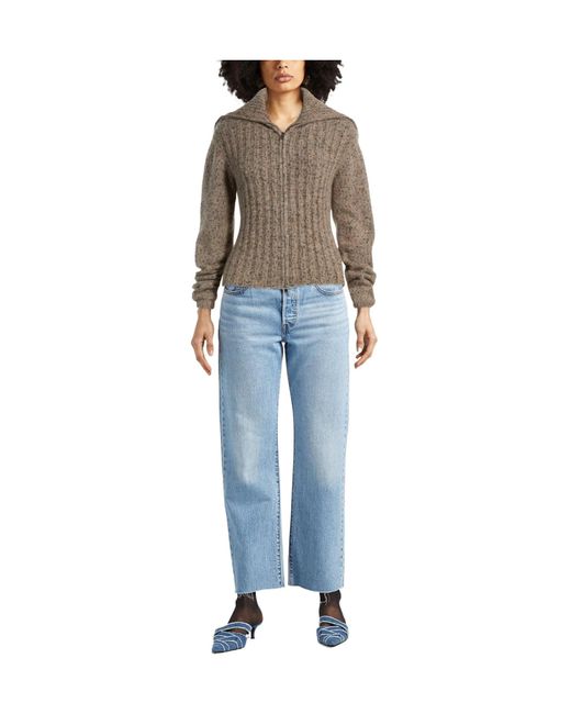 Ganni Brown Stretch Knitted Jacket