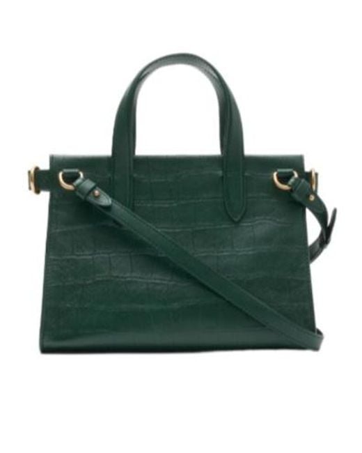 Burberry Green Mini Cotswolds Embossed Tote Bag