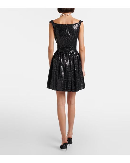 Vivienne Westwood Black Mini Sunday Sequined Draped Corset Dress