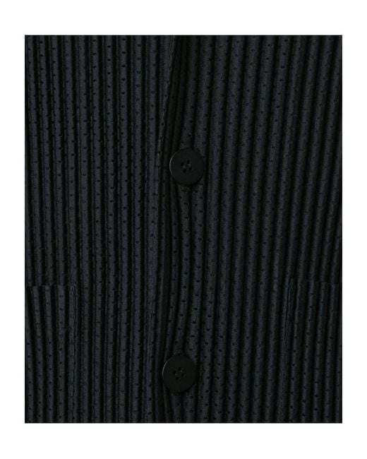 Homme Plissé Issey Miyake Black Pleated Notch-Lapel Jacket for men