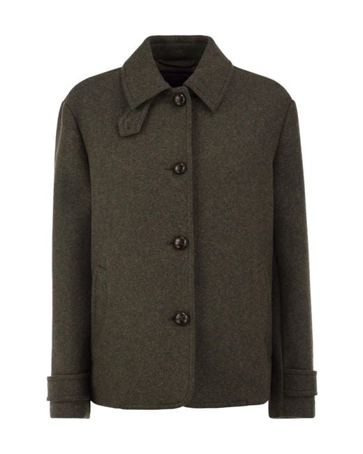 Weekend by Maxmara Green Wksdiorama Flared Wool Jacket