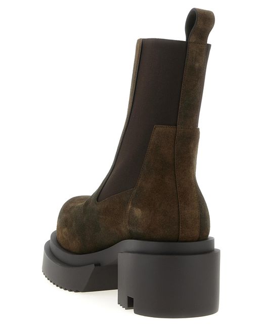 Rick Owens Brown Suede Ankle Boots for men