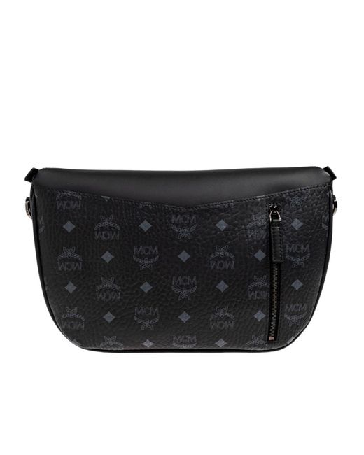 MCM Black Small Diamant 3D Crossbody Bag for men