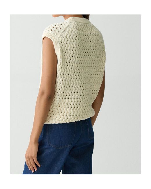 Theory Natural Cable-Knitted Sleeveless Vest