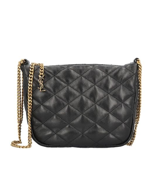 Saint Laurent Gray June Leather Mini Bag