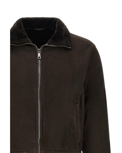 Giorgio Brato Black Long-Sleeve Bomber Jacket for men