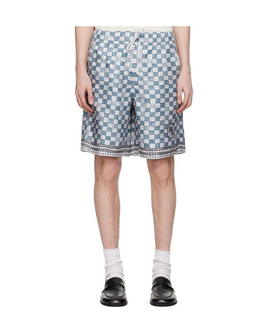 Amiri Blue Plaid Shorts for men