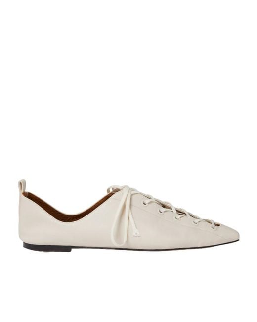 Stella McCartney White Terra Pointed Lace-Up Shoes