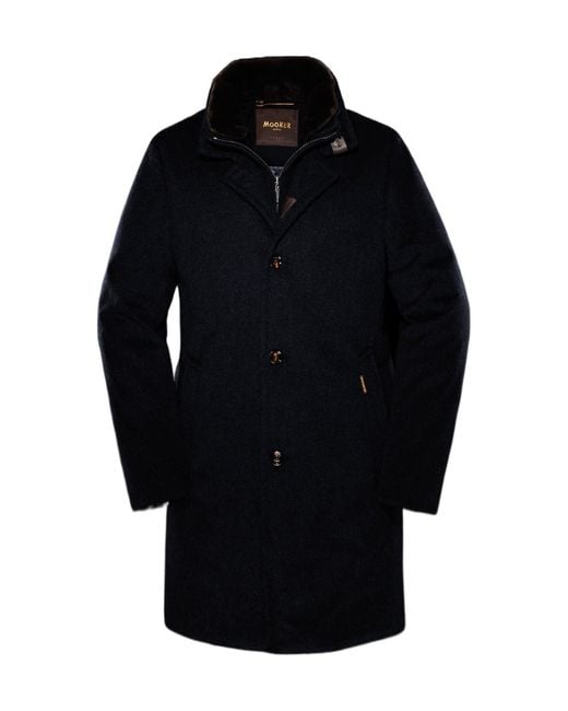 Moorer Blue Bond-Fur-Le Padded Coat for men