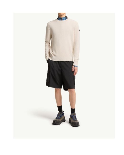 Moncler White Cotton Knit Sweater for men