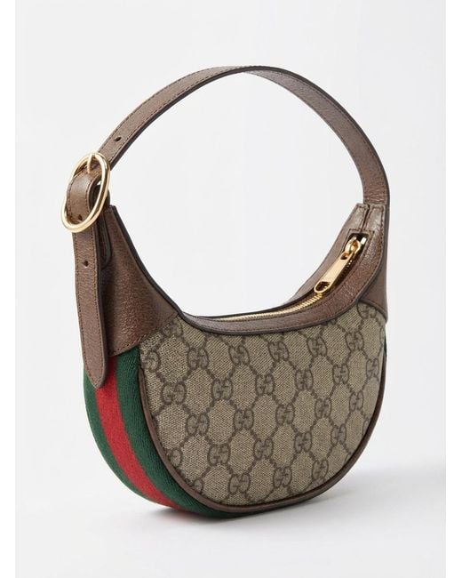 Gucci Gray Ophidia Mini GG Supreme Canvas & Leather Shoulder Bag