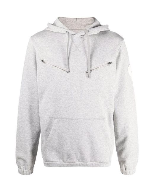 McQueen Gray Zip-Detailed Hoodie for men