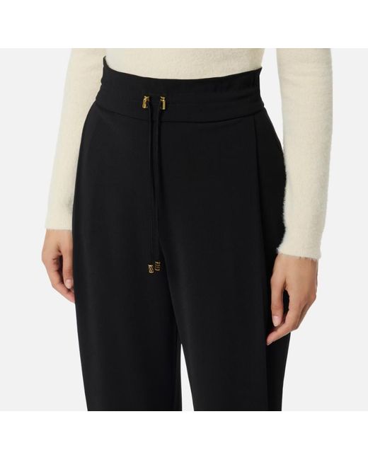 Elisabetta Franchi Black Lightweight Crêpe Trousers