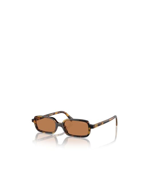 Miu Miu White Eyewear Rectangular Frame Sunglasses