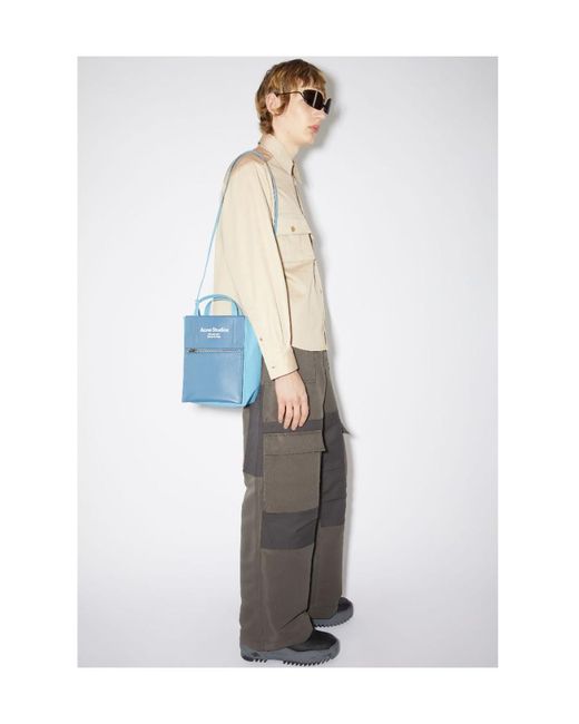 Acne Blue Small Papery Baker Tote Bag for men