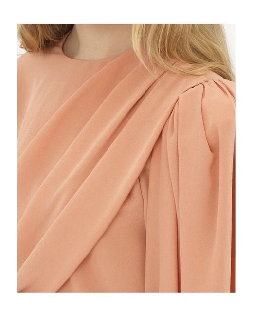 Chloé Natural Chloé Draped Cropped Top