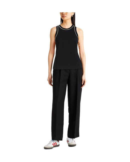 Brunello Cucinelli Black Solid-Color Sleeveless Crew Neck Blouse