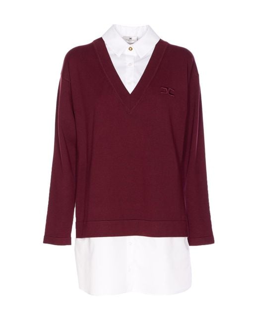 Elisabetta Franchi Logo-Embroidered Long-Sleeved Dress