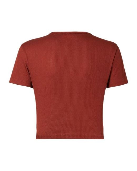Fendi Logo Embroidered Crewneck Cropped T-Shirt