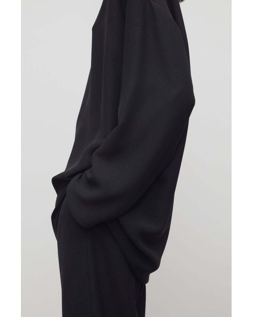 The Row Black Bastira Boat-Neck Long-Sleeve Top