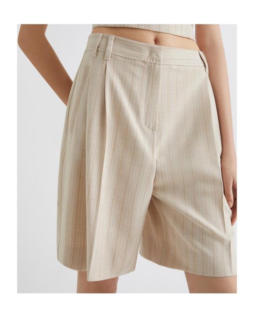 Marella Natural Stretch Canvas Bermuda Shorts