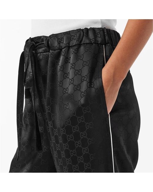 Gucci Black Logo Wide-Leg Track Pants