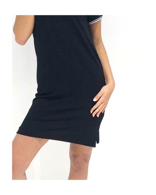 Moschino Blue Polo Collar Short-Sleeved Dress